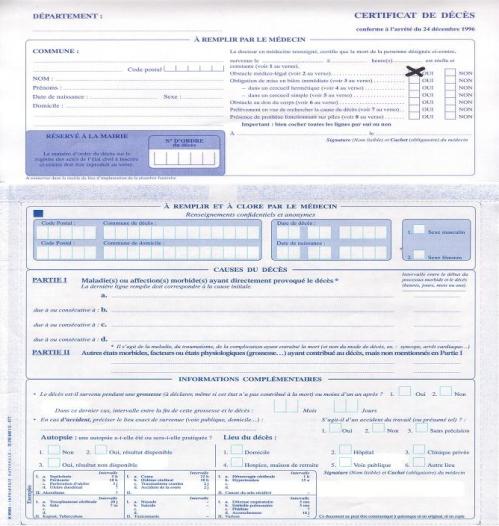 Certificat de deces 1